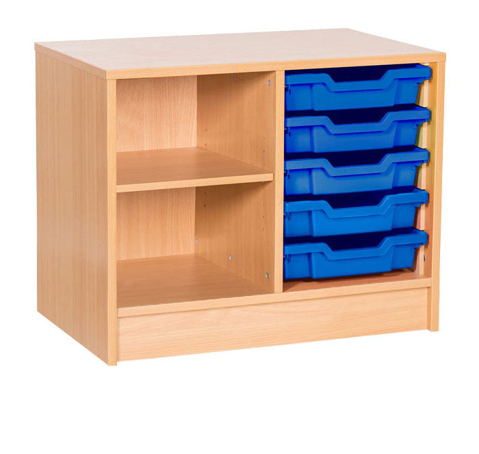 School Static 5 Tray Double & Shelf Unit