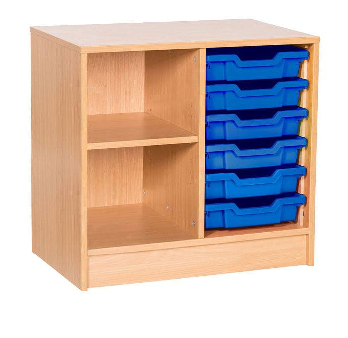 School Static 6 Tray Double & Shelf Unit