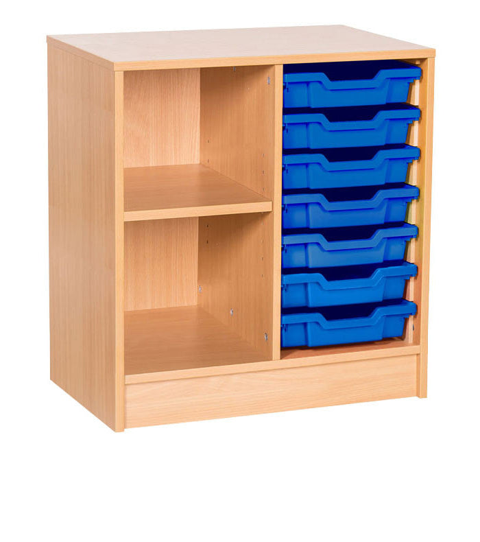 School Static 7 Tray Double & Shelf Unit