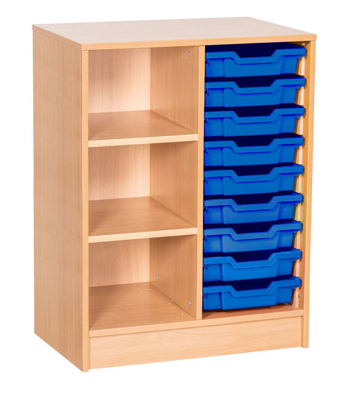 School Static 9 Tray Double & Shelf Unit