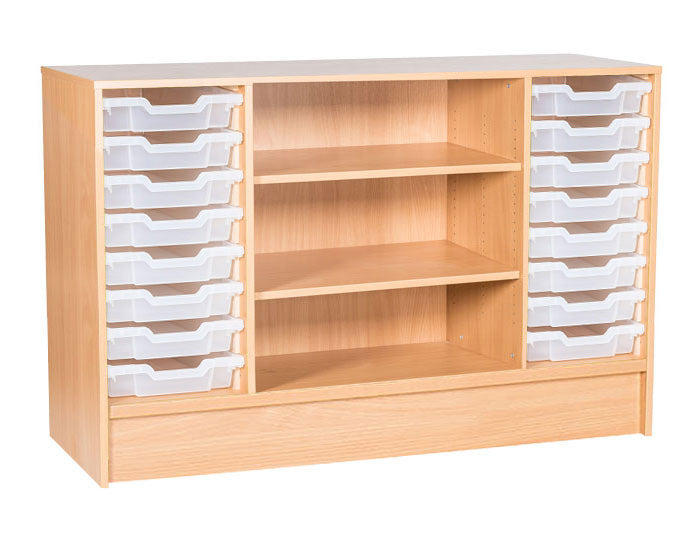 School Static 779mm High - 16 Tray Quad Unit with Shelves
