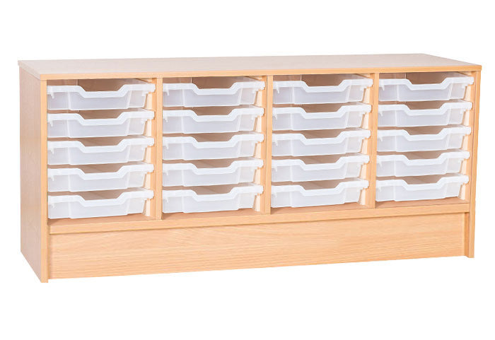 School Static 533mm High - 20 Tray Quad Unit