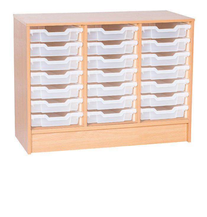 School 697mm High - Triple Column Static Tray Unit with 21 Shallow Trays