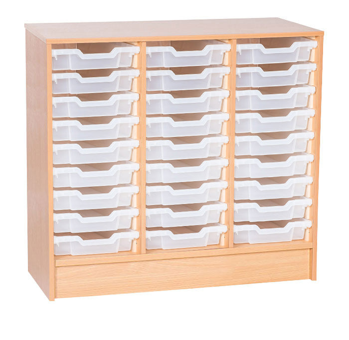School 861mm High - Triple Column Static Tray Unit with 27 Shallow Trays