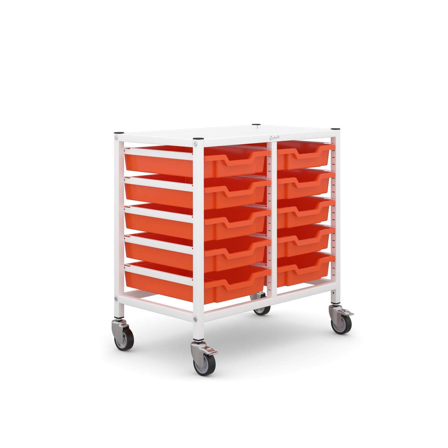 Gratnells Science Under Bench Double Trolley 10 Shallow Trays