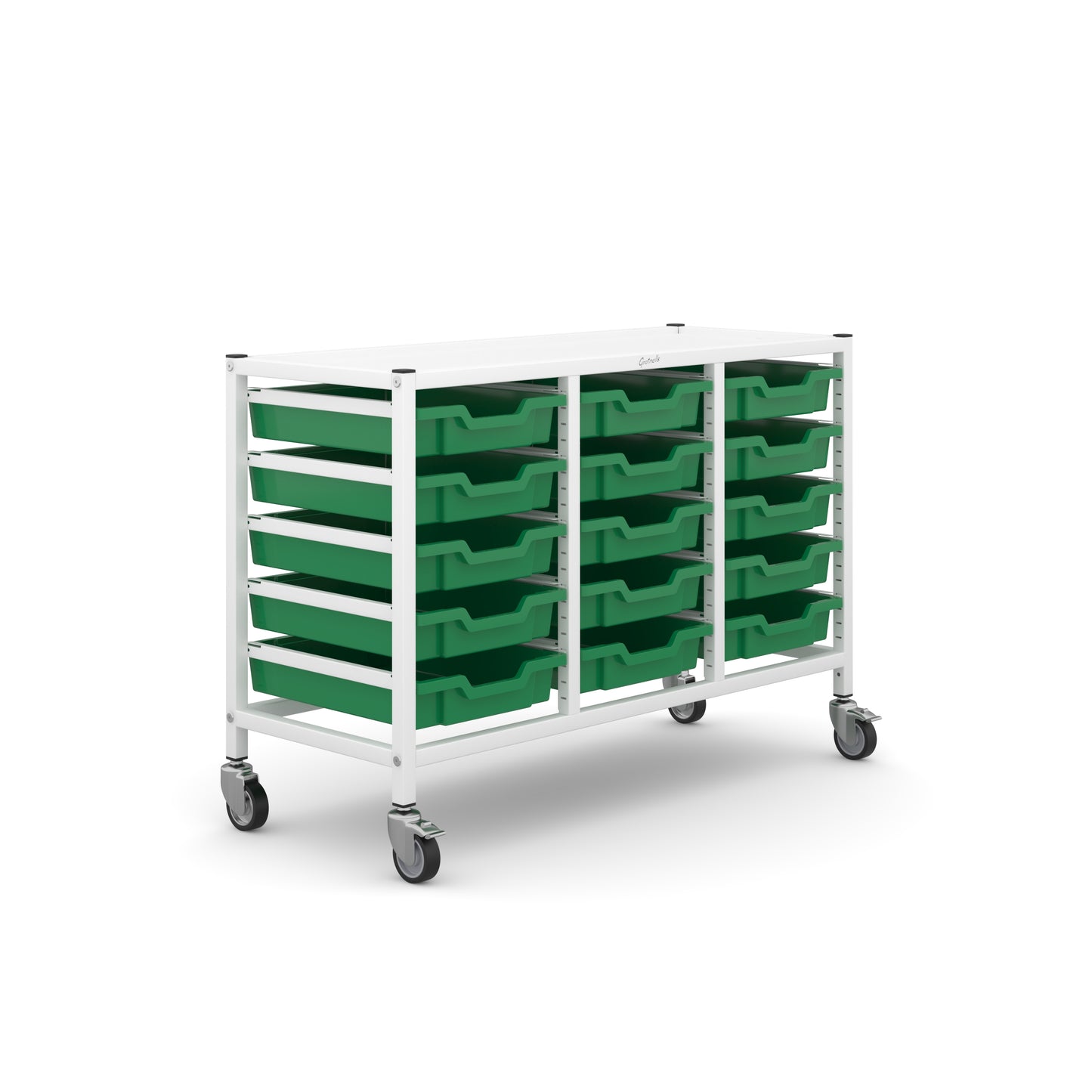 Gratnells Science Under Bench Treble Trolley 15 Shallow Trays