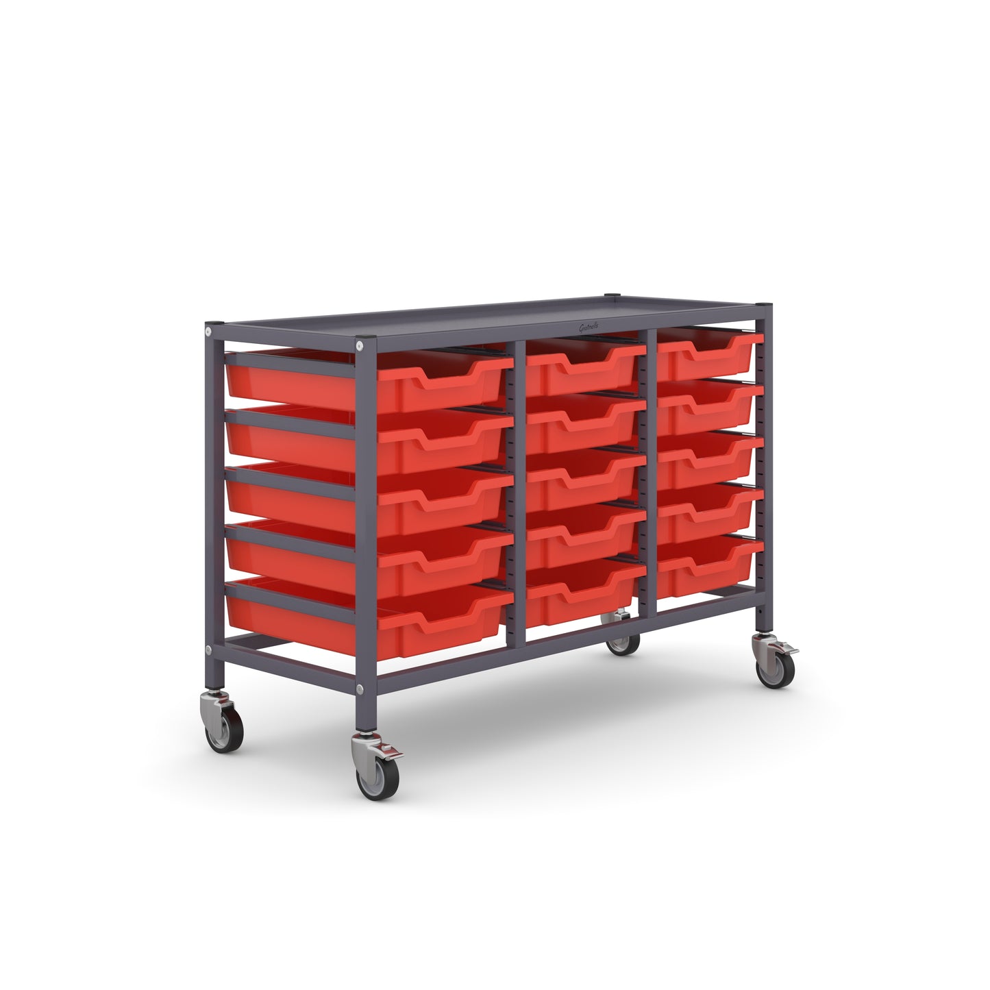 Gratnells Science Under Bench Treble Trolley 15 Shallow Trays