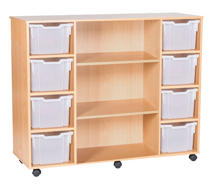 School 12 High 8 Extra Deep Tray Quad Unit with Shelves