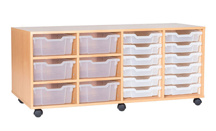 School 6 High 12 Shallow, 6 Deep Tray Quad Unit