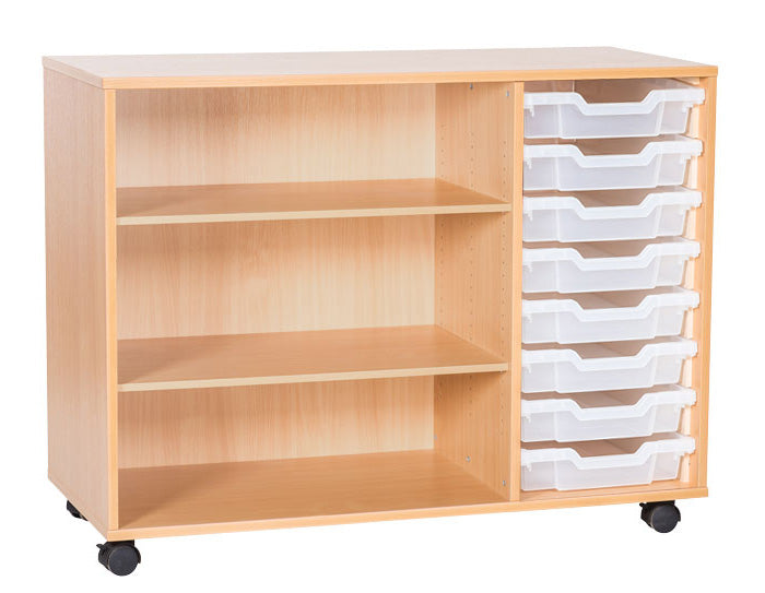School 779mm High - 8 Tray Triple Unit with Shelves