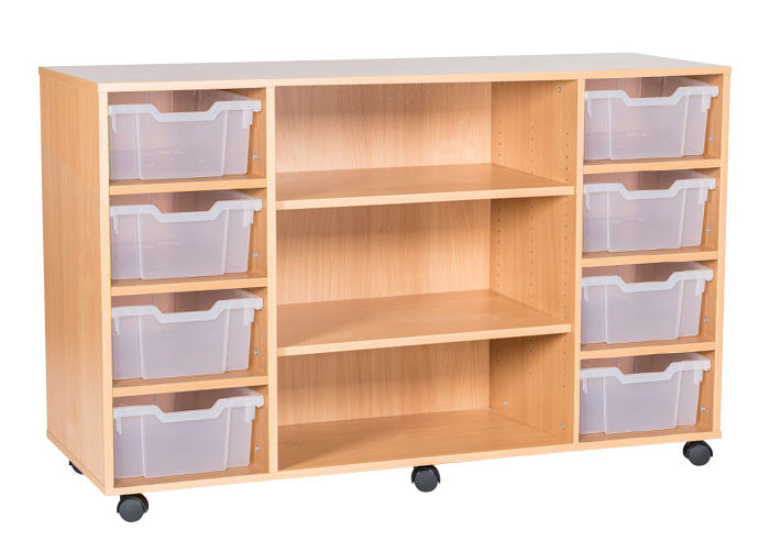 School 8 High 8 Deep Tray Quad Unit with Shelves