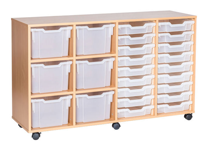 School 9 High 18 Shallow, 6 Extra Deep Tray Quad Unit