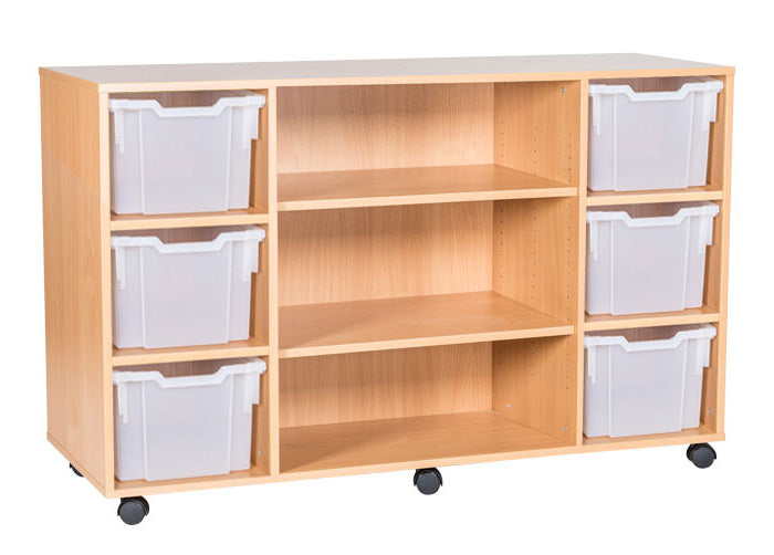 School 9 High 6 Extra Deep Tray Quad Unit with Shelves