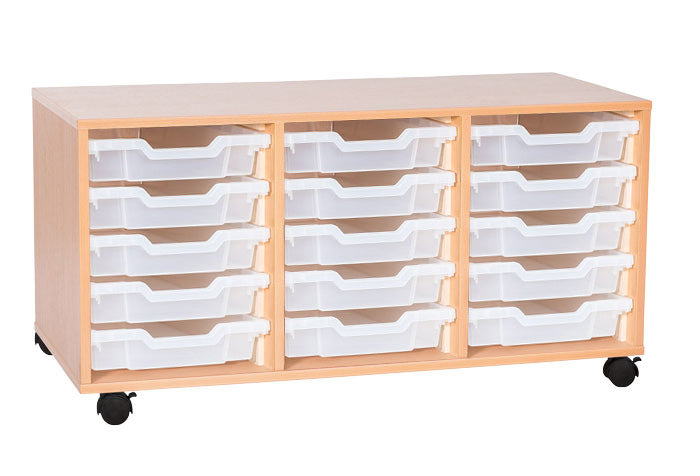 School 533mm High - Triple Tray Unit with 15 Shallow Trays