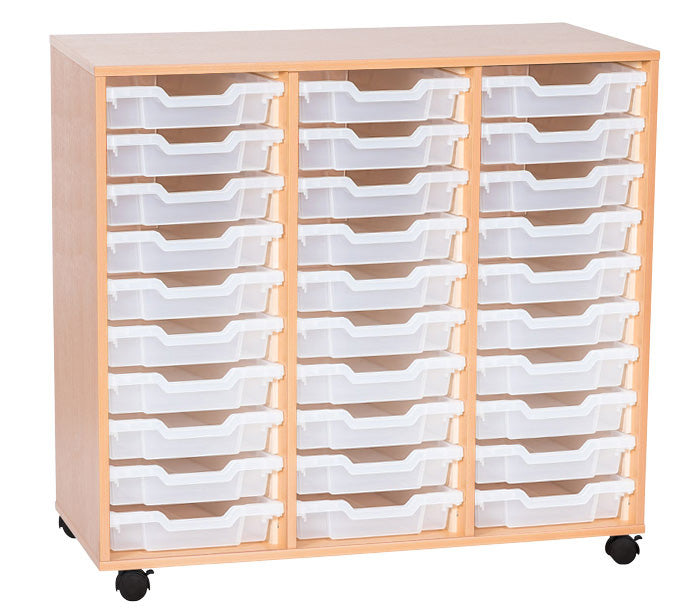 School 943mm High - Triple Tray Unit with 30 Shallow Trays