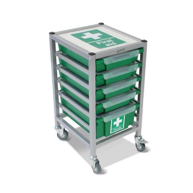 Gratnells Dynamis First Aid Trolley 4 Shallow & 1 Deep Trays (Assembled)