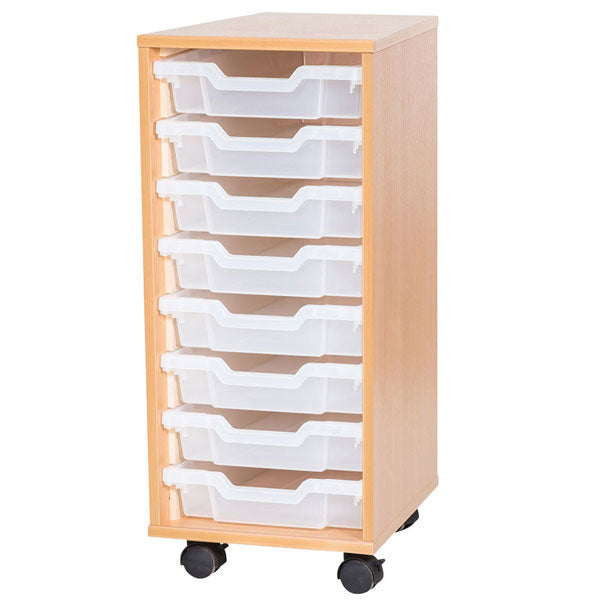 School 779mm High - Single Column Tray Unit with 8 Shallow Trays