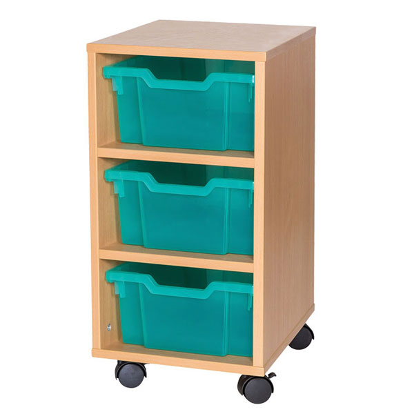 School 615mm High - 3 Deep Single Column Tray Unit