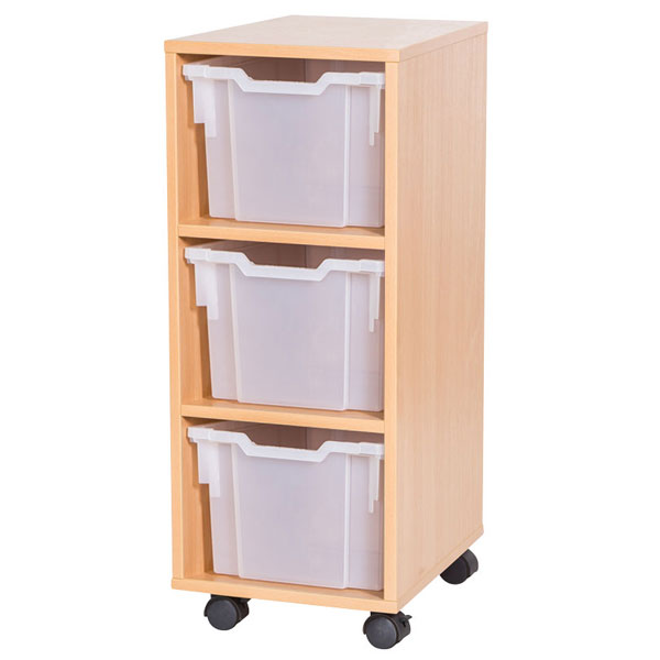 School 861mm High - 3 Extra Deep Tray Single Column Unit