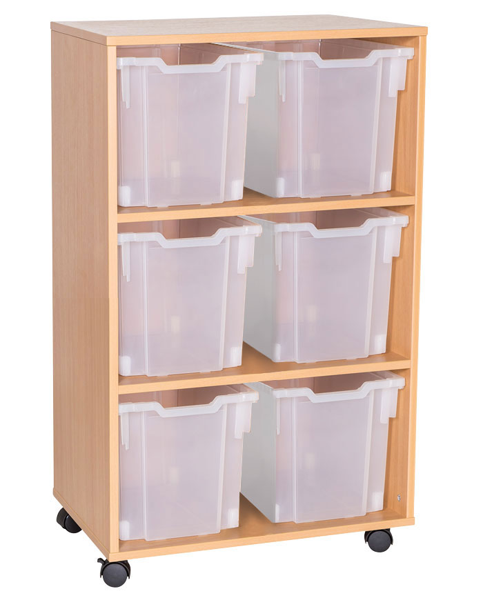 School 1107mm High - 6 Jumbo Tray Double Unit - No Divider