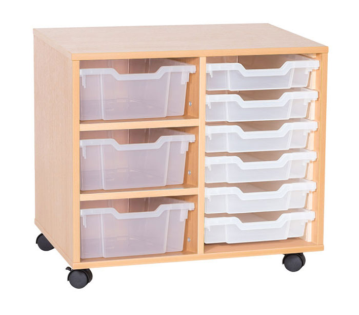 School 615mm High - 9 Tray Combination Double Unit