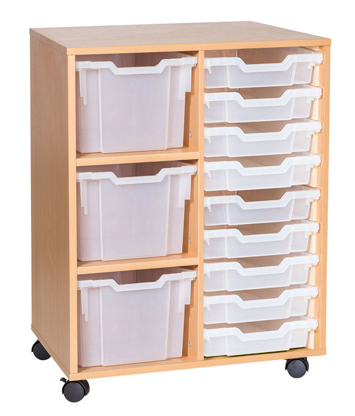 School 861mm High - 12 Tray Combination Double Unit