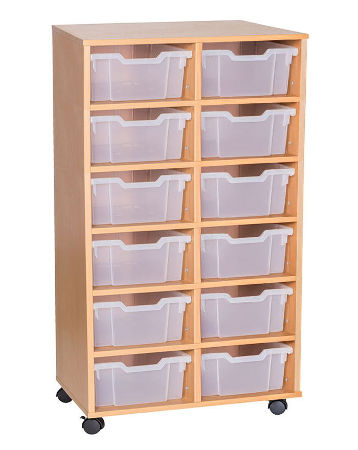 School 1189mm High - 12 Deep Tray Double Column Unit