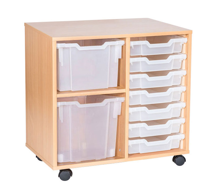 School 697mm High - 9 Tray Combination Double Unit