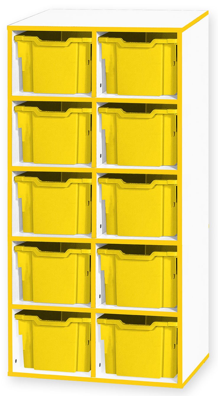 School JAZ 1428mm High 10 Extra Deep Tray Double Column Storage (Static Unit)