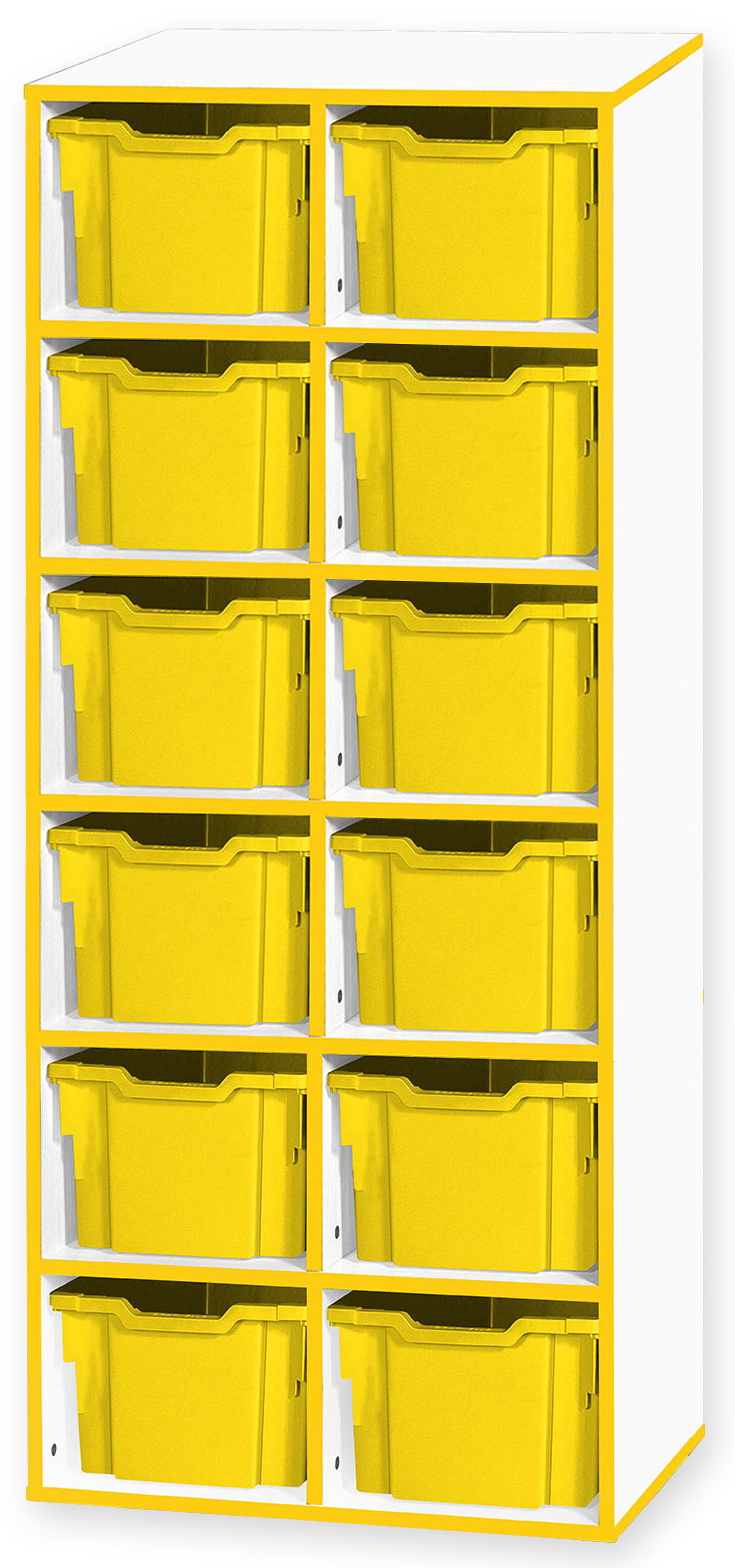 School JAZ 1674mm High 12 Extra Deep Tray Double Column Storage (Static Unit)