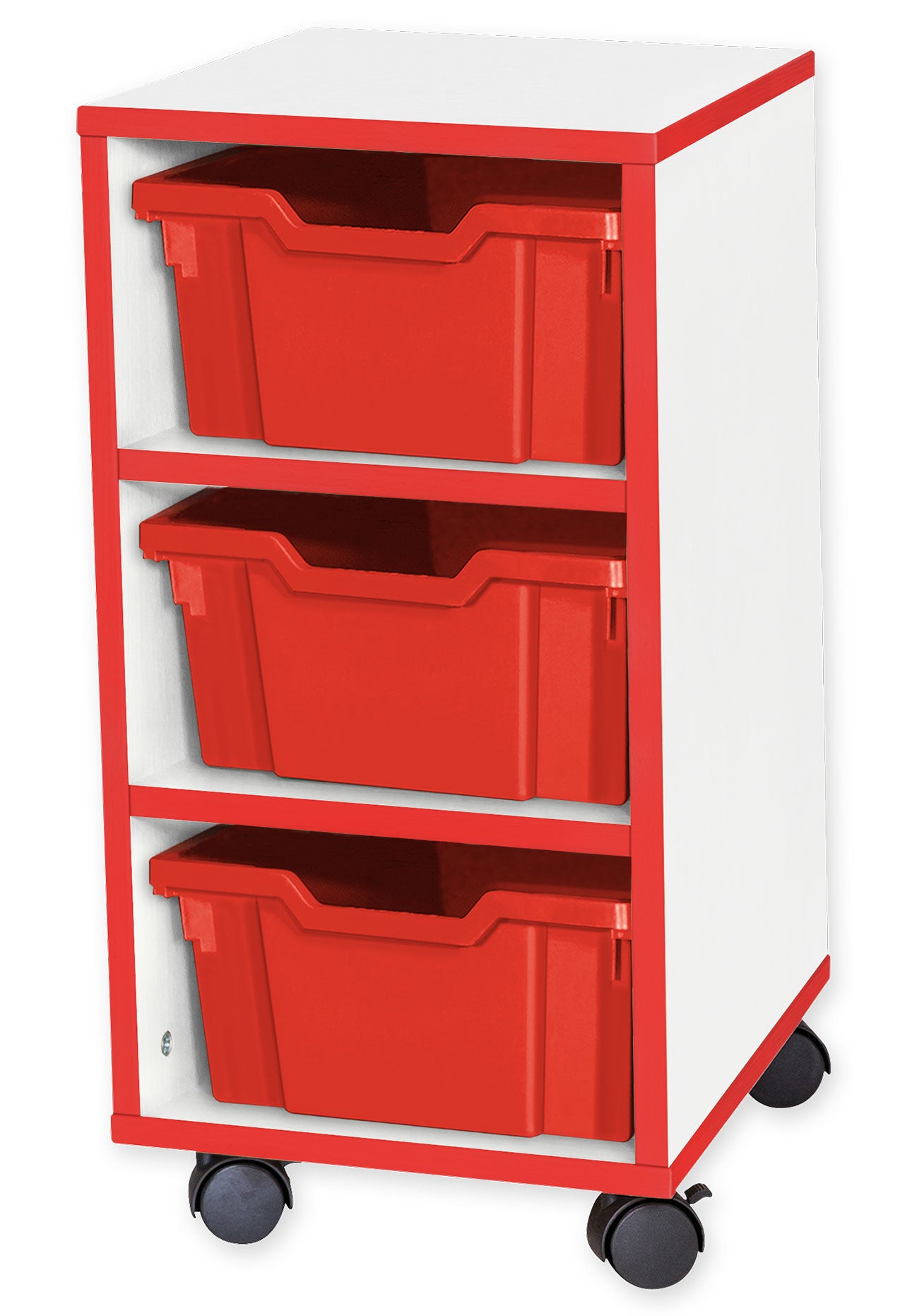 School JAZ 615mm High 3 Deep Tray Single Column Storage Unit