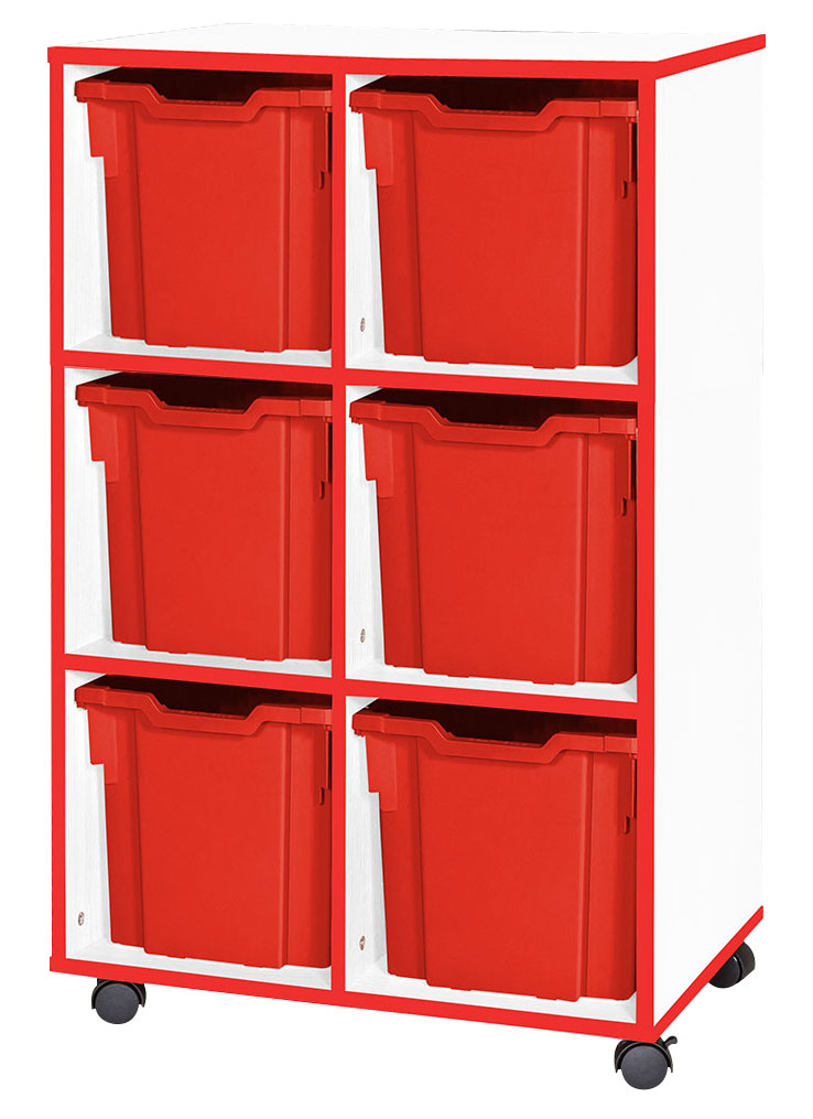 School JAZ 1107mm High 6 Jumbo Tray Double Column Storage Unit