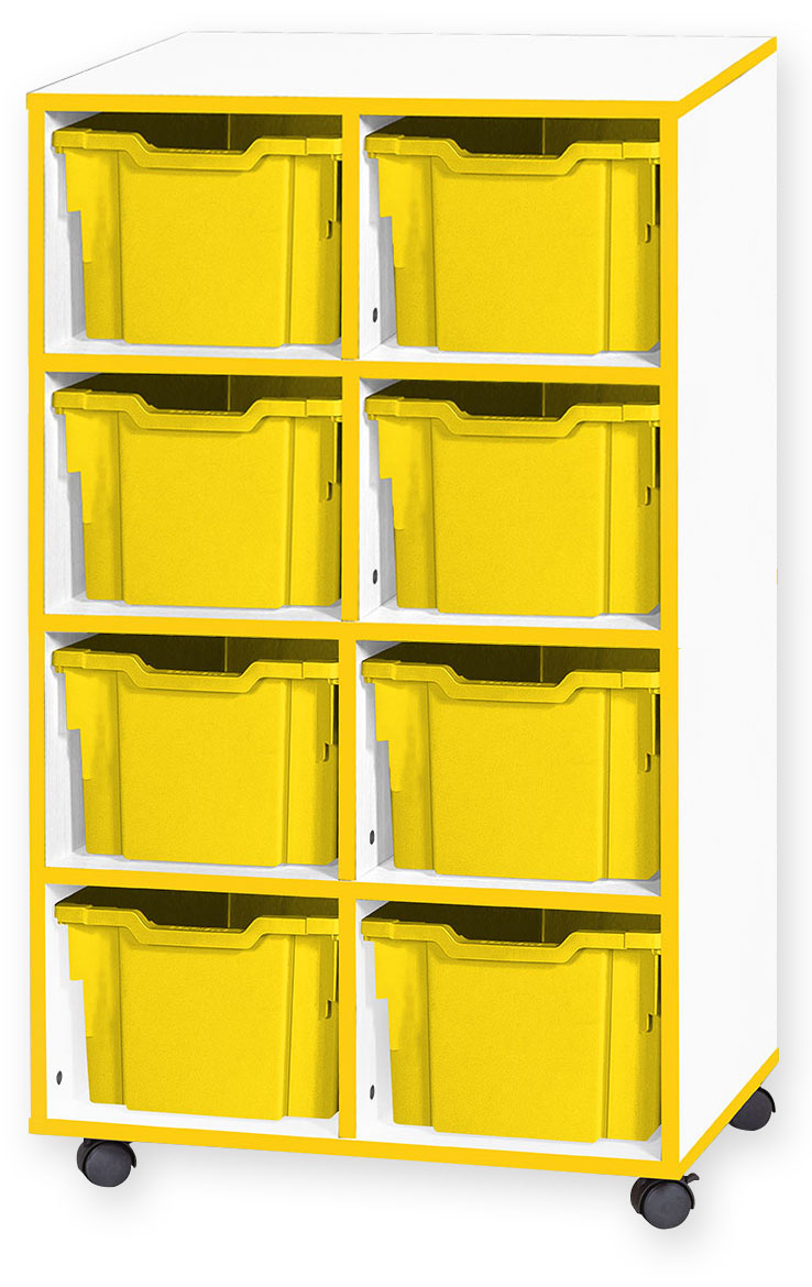School JAZ 1107mm High 8 Extra Deep Tray Double Column Storage Unit