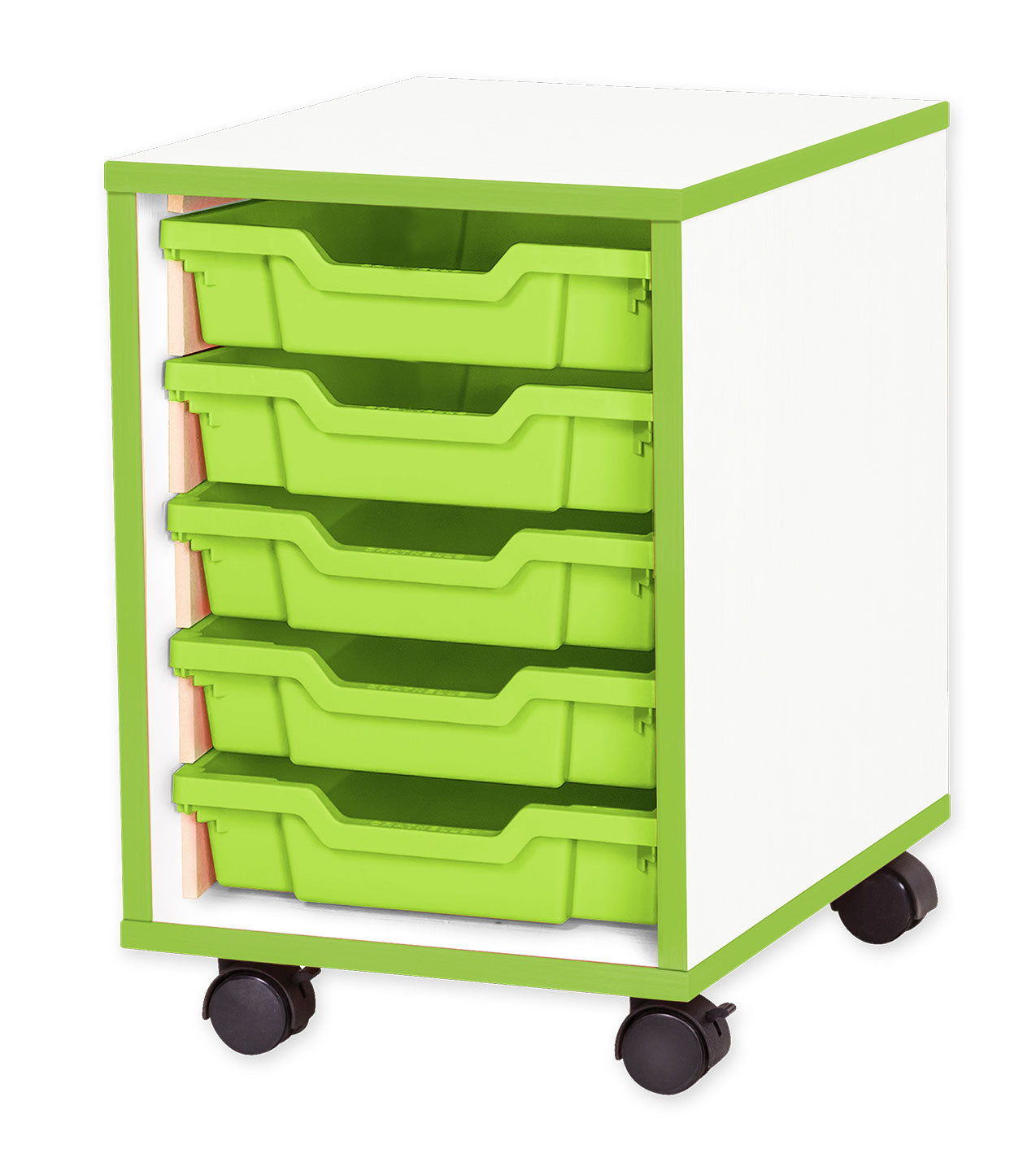 School JAZ 5 Shallow Tray Single Column Storage Unit