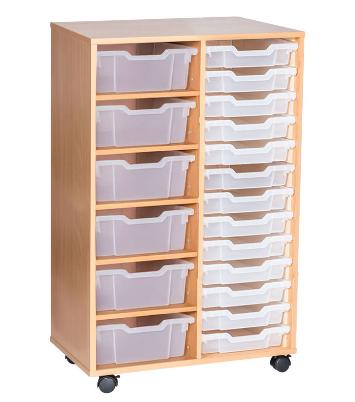 School 1189mm High - 19 Tray Combination Double Unit