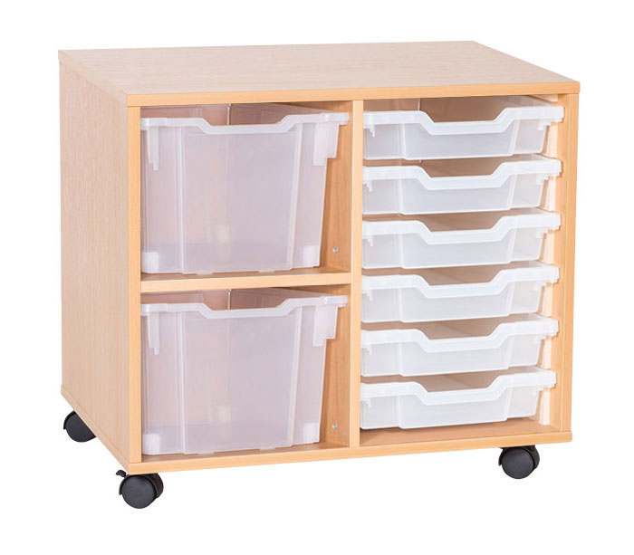 School 615mm High - 8 Tray Combination Double Unit