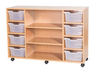 School 8 High 8 Deep Tray Quad Unit with Shelves