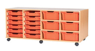 School 6 High 12 Shallow, 6 Deep Tray Quad Unit