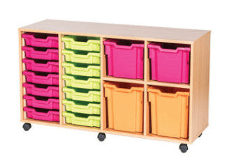 School 7 High 18 Tray Combination Quad Unit