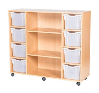 School 12 High 8 Extra Deep Tray Quad Unit with Shelves