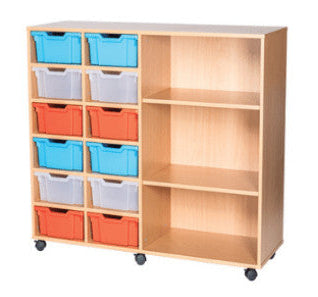 School 13 High 12 Deep Tray Quad Unit with Shelves