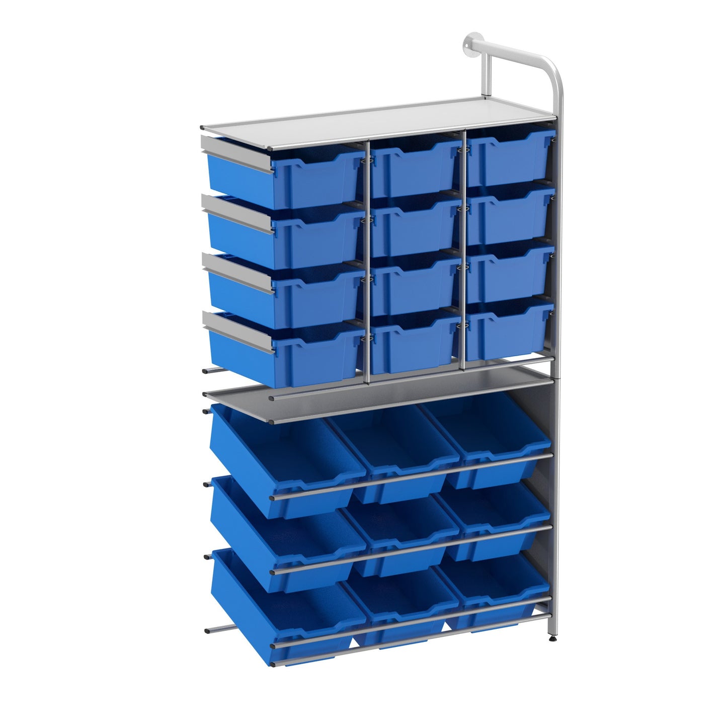 Gratnells Callero Custom Tall Pick-Store Adder Unit 9 Tilting Deep & 12 Deep Trays