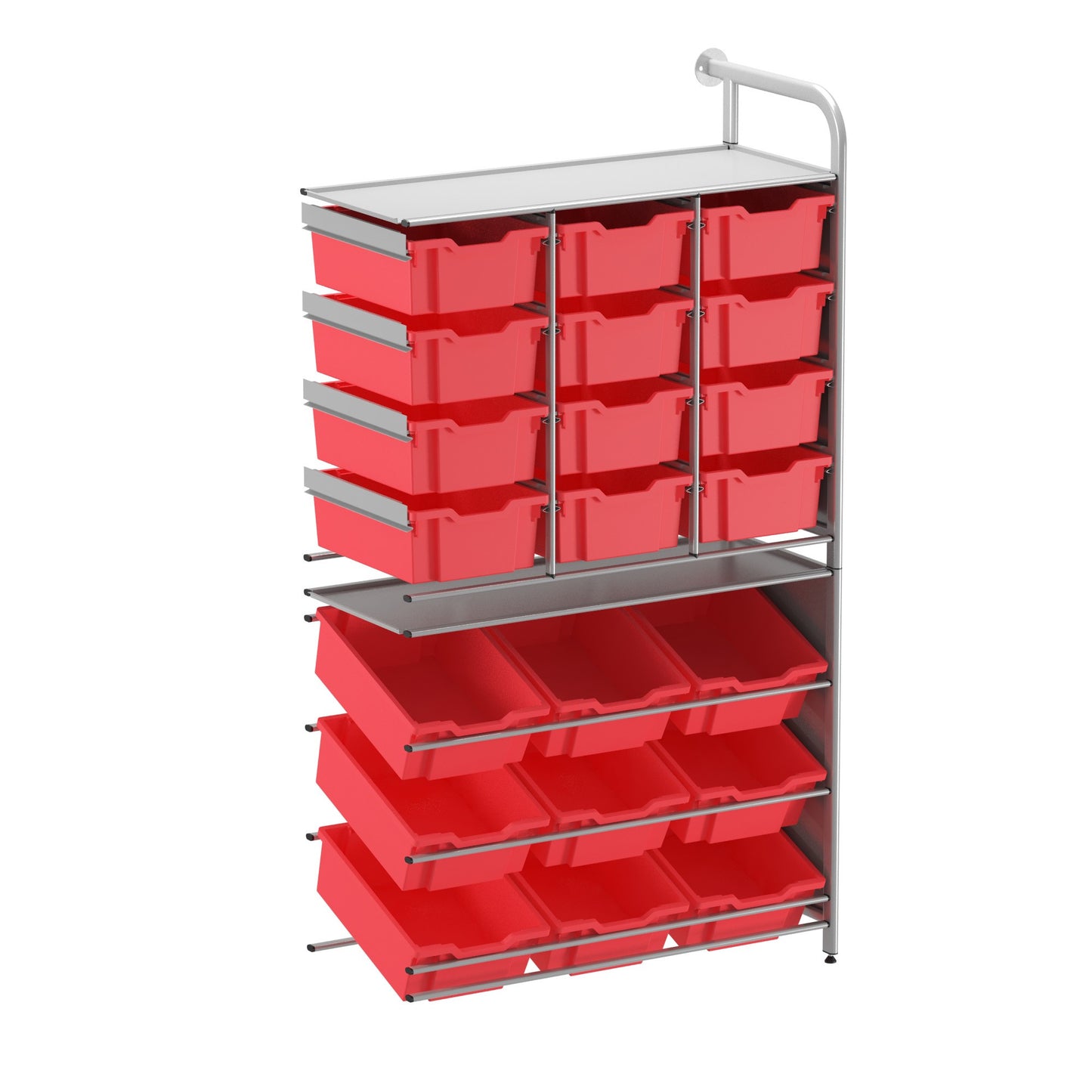 Gratnells Callero Custom Tall Pick-Store Adder Unit 9 Tilting Deep & 12 Deep Trays