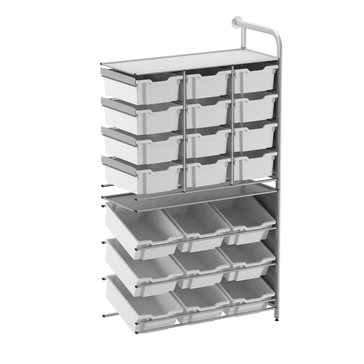Gratnells Callero Custom Tall Pick-Store Adder Unit 9 Tilting Deep & 12 Deep Trays