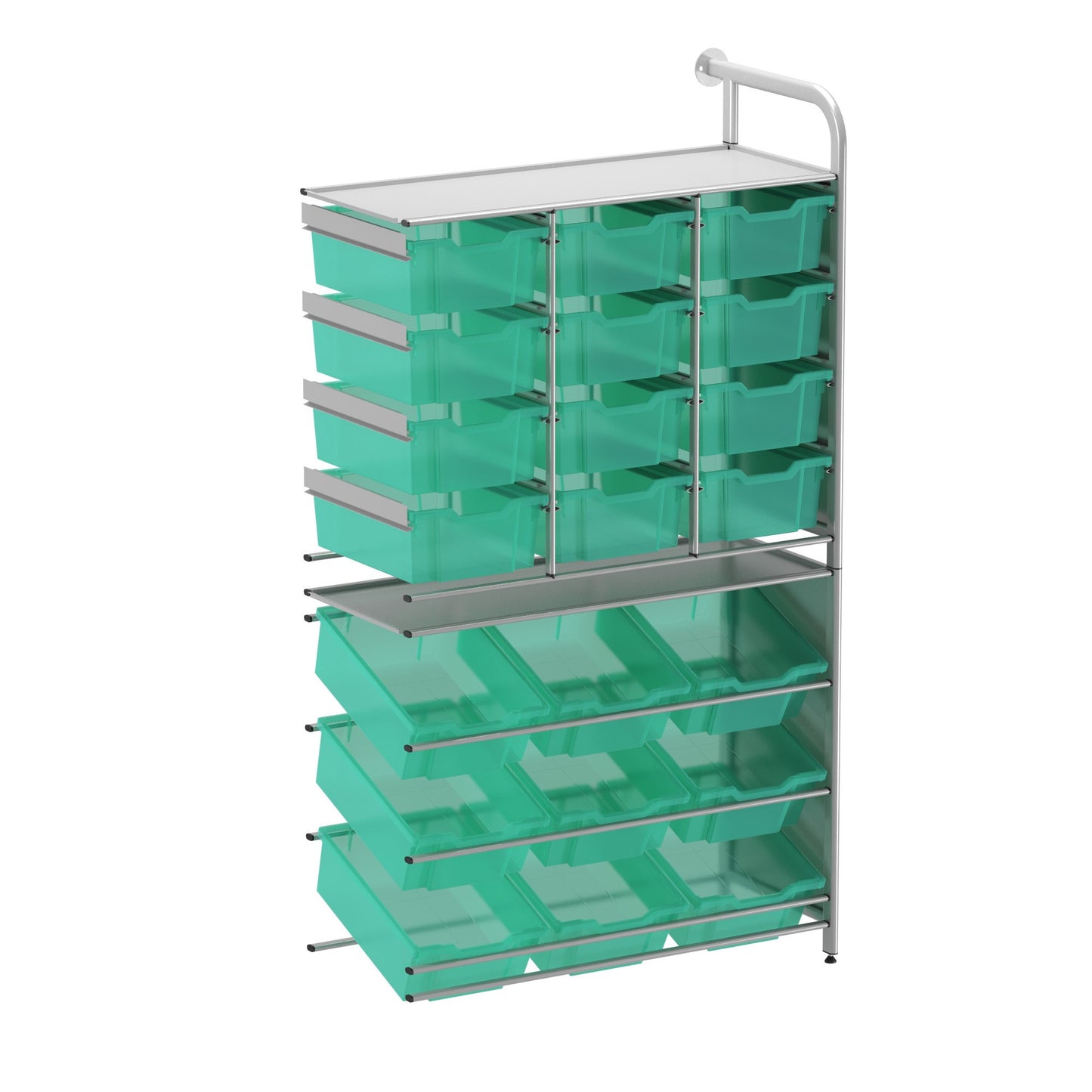 Gratnells Callero Custom Tall Pick-Store Adder Unit 9 Tilting Deep & 12 Deep Trays