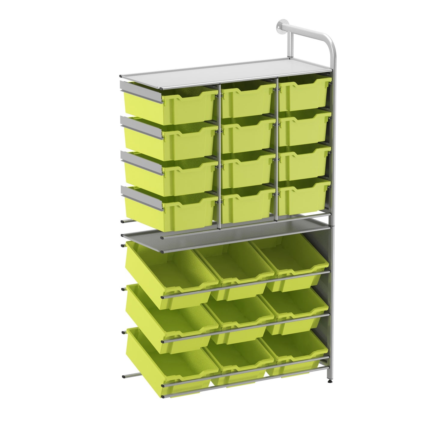 Gratnells Callero Custom Tall Pick-Store Adder Unit 9 Tilting Deep & 12 Deep Trays