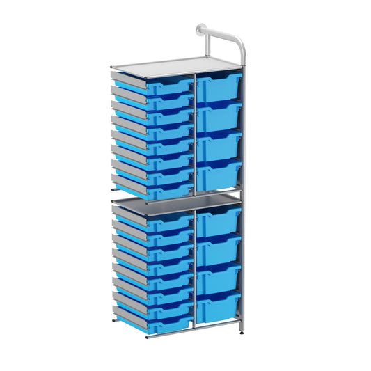 Gratnells Callero Custom Tall Slim-Store Adder Unit 16 Shallow & 8 Deep Trays