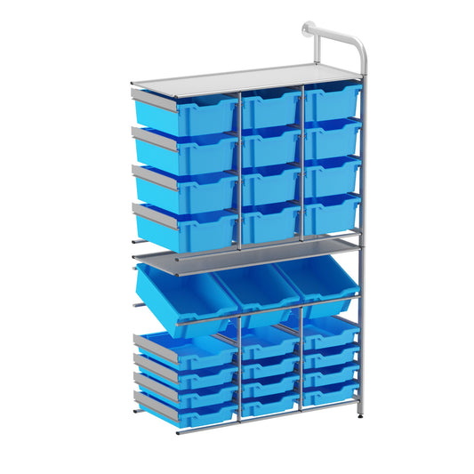 Gratnells Callero Custom Tall Maker-Store Adder Unit 12 Shallow & 3 Deep Tilting & 12 Deep Trays