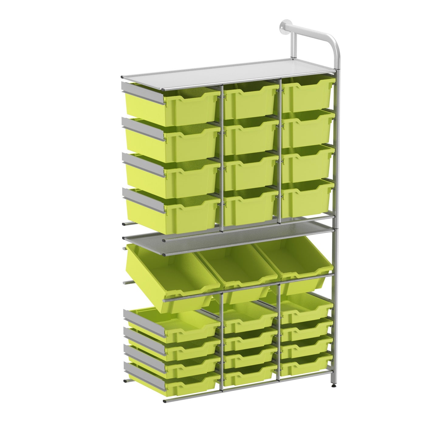 Gratnells Callero Custom Tall Maker-Store Adder Unit 12 Shallow & 3 Deep Tilting & 12 Deep Trays