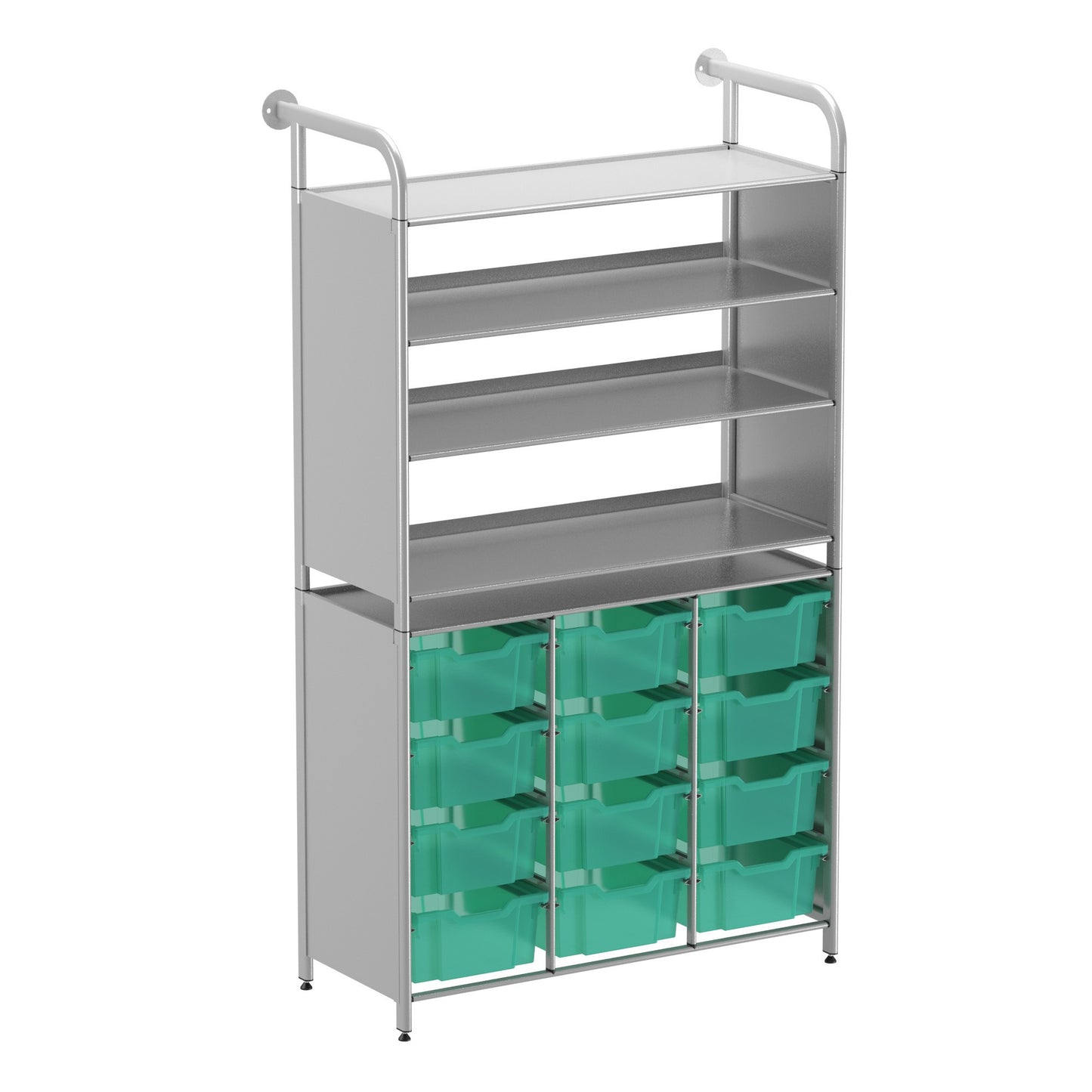 Gratnells Callero Custom Tall Display-Store Starter Unit 3 Flat Shelves & 12 Deep Trays